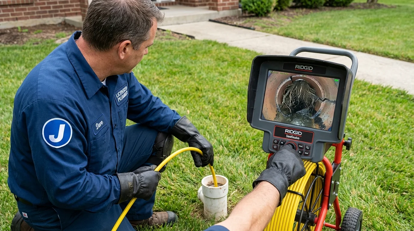 Sewer camera inspection being performed by Johns Plumbing LLC in Mayflower